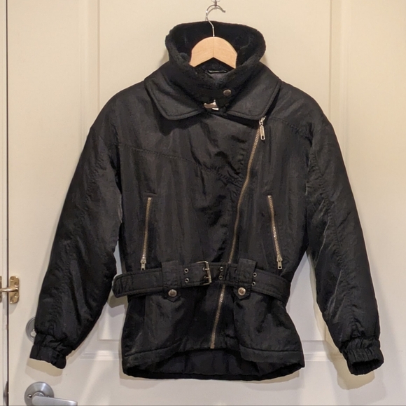 Gorgeous Vintage 90s Fera Skiwear 10 Bomber Jacket With Removable Fur Collar - Picture 11 of 15